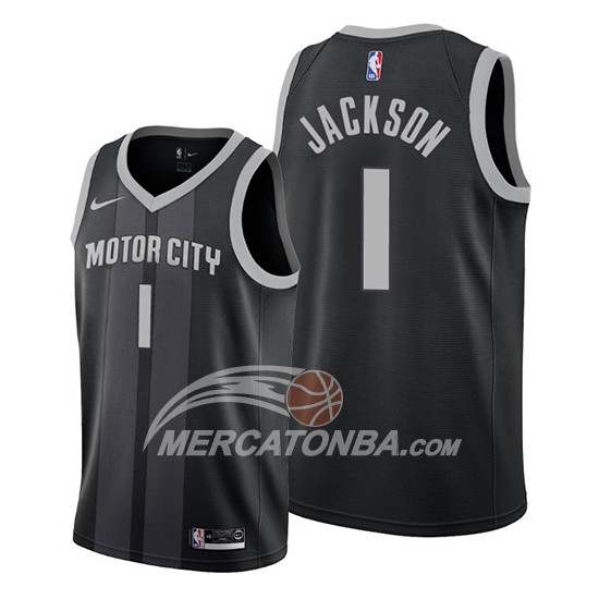 Maglia Detroit Pistons Reggie Jackson Citta Edition Nero